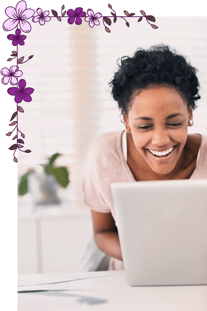 woman looking at laptop